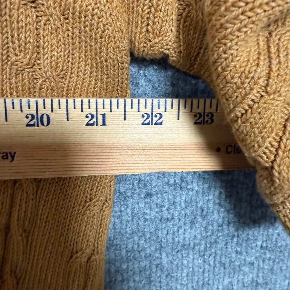 J.Jill‎ Petites Size XL Cardigan Brown Chunky Cable Knit Open Front Cotton Nylon